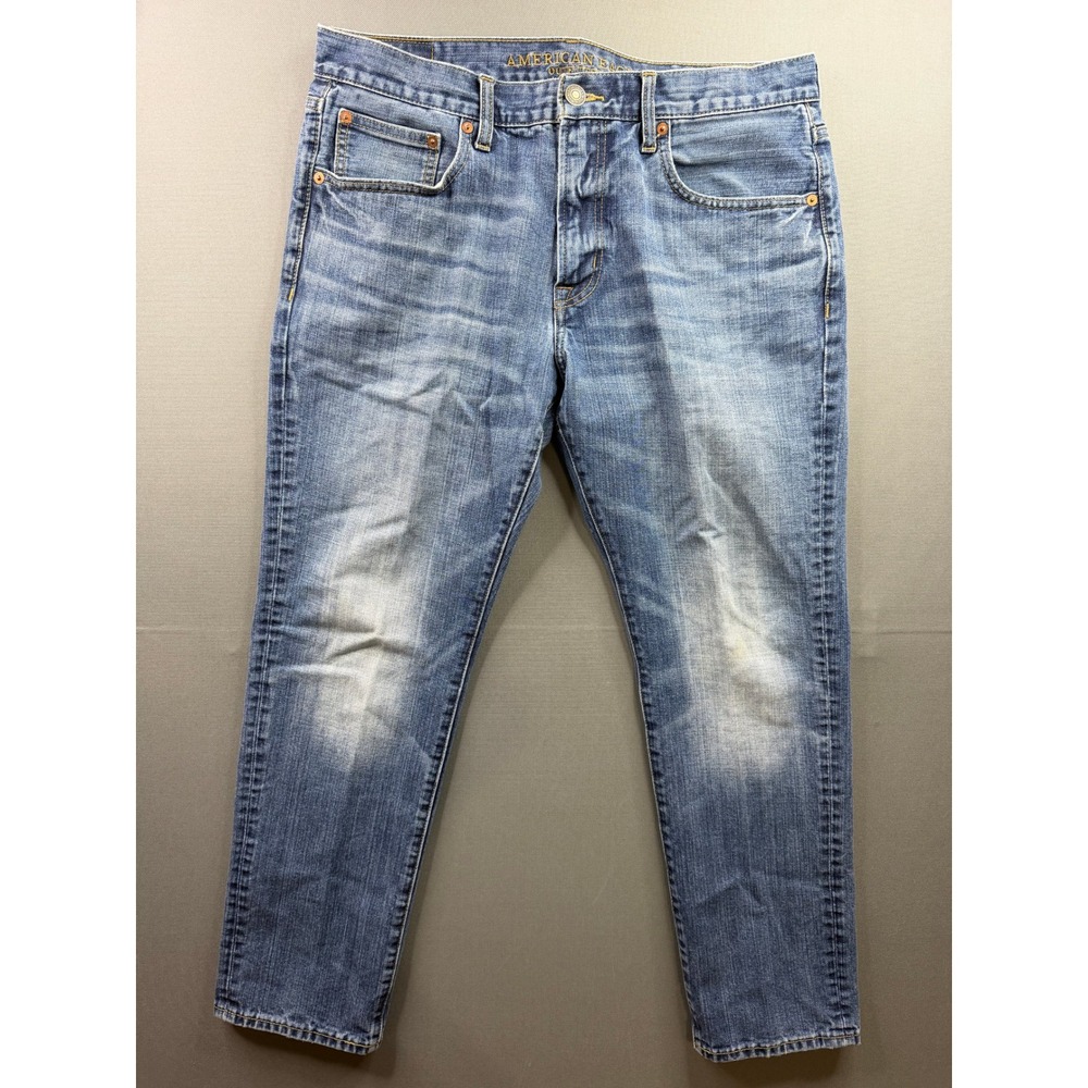 American Eagle‎ Jeans Mens Blue Straight Leg Medium Wash 34x29 - Picture 5 of 11